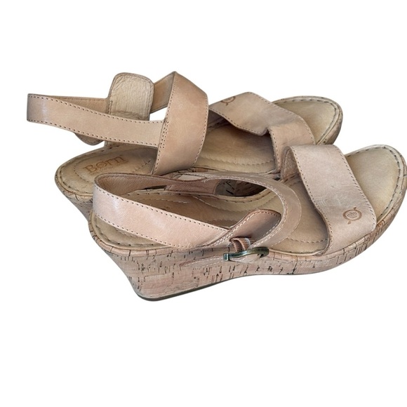 Born Lenore Nude Tan Womens Platform Wedge Sandals Size 8 - Picture 2 of 9